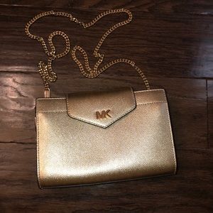Gold Michael Kors Crossbody Purse